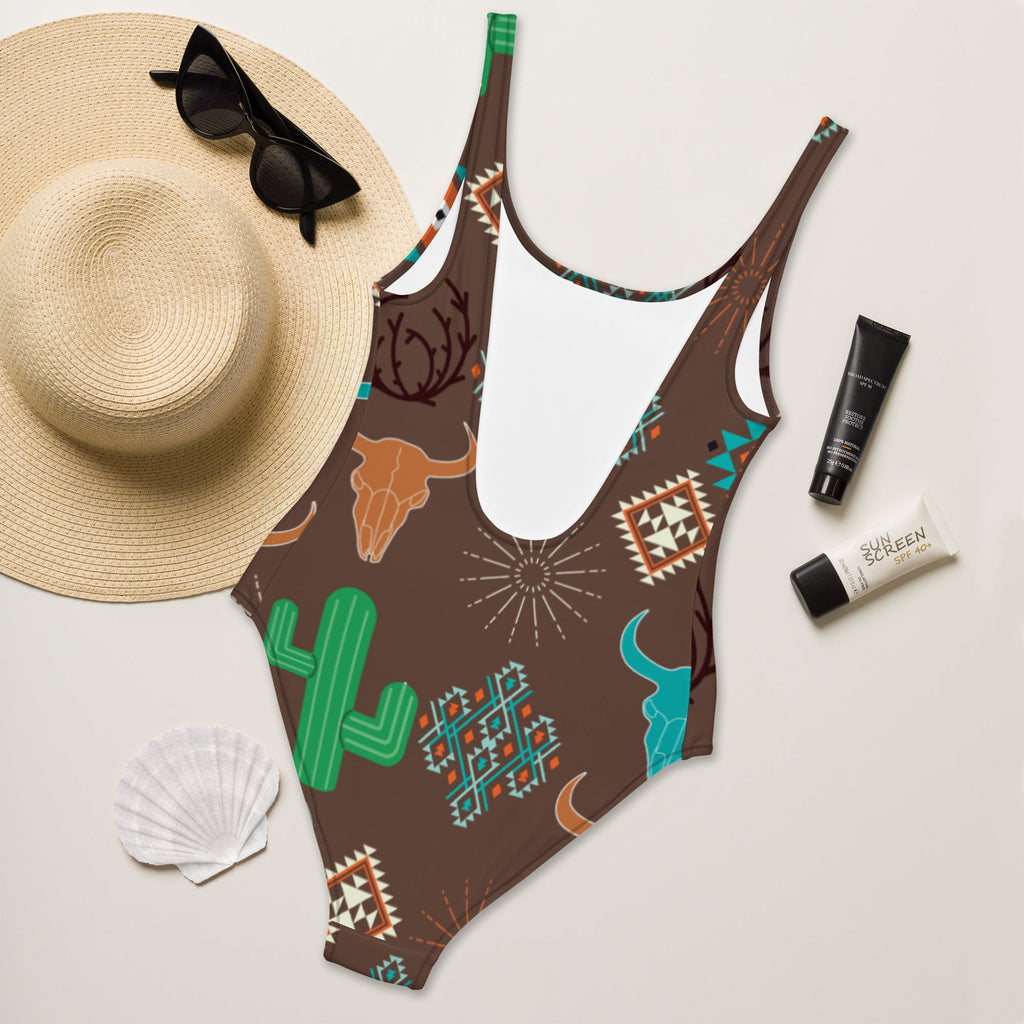 Baha Ranch Yeehaw Bullhead Cactus One-Piece Swimsuit