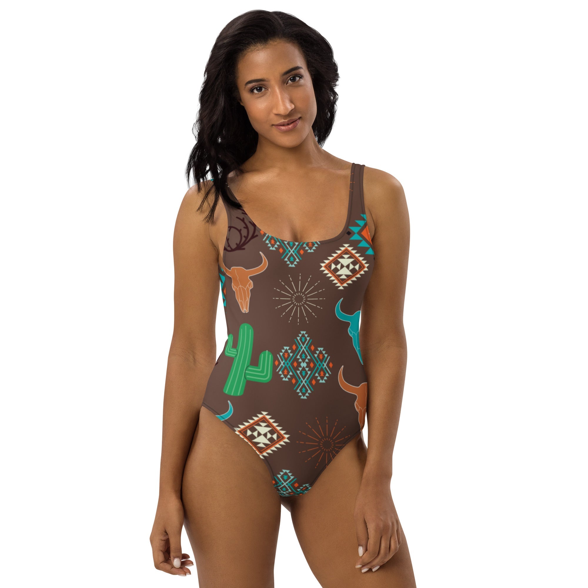 Baha Ranch Yeehaw Bullhead Cactus One-Piece Swimsuit
