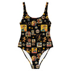 Baha Ranch Yeehaw Vintage Cowgirl Collage One-Piece Swimsuit