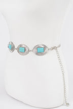 Western Style Metal Chain Belt