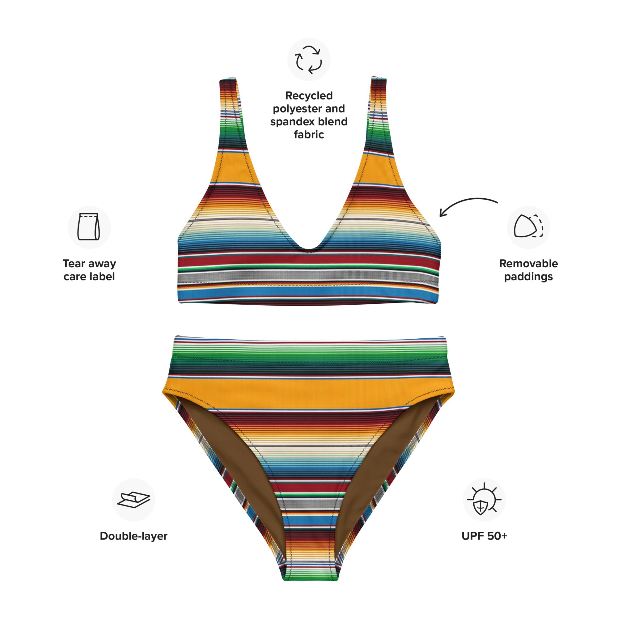 Baha Ranch Yeehaw Mustard Serape Bikini
