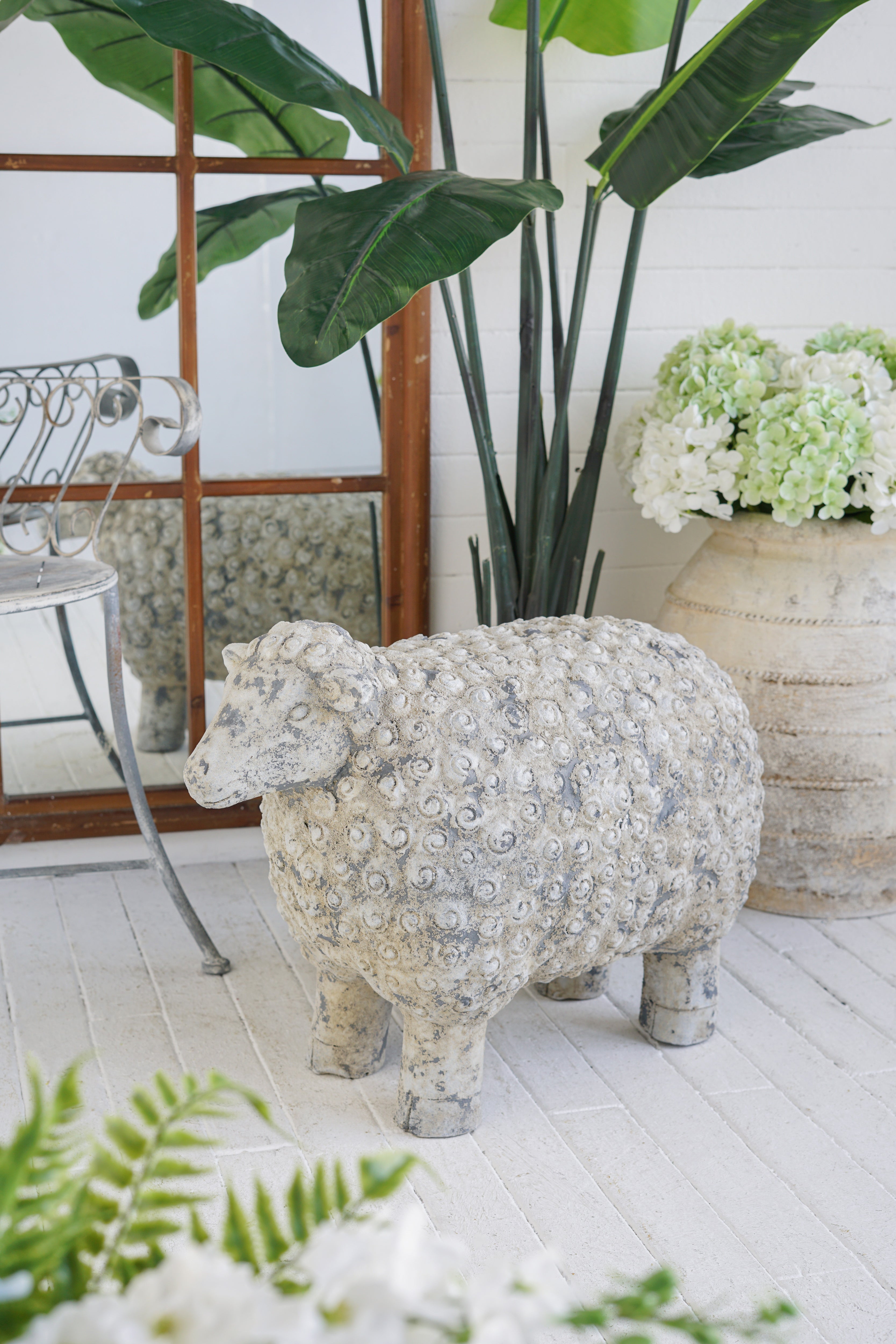 Magnesium Sheep Figurine with Weathered Finish