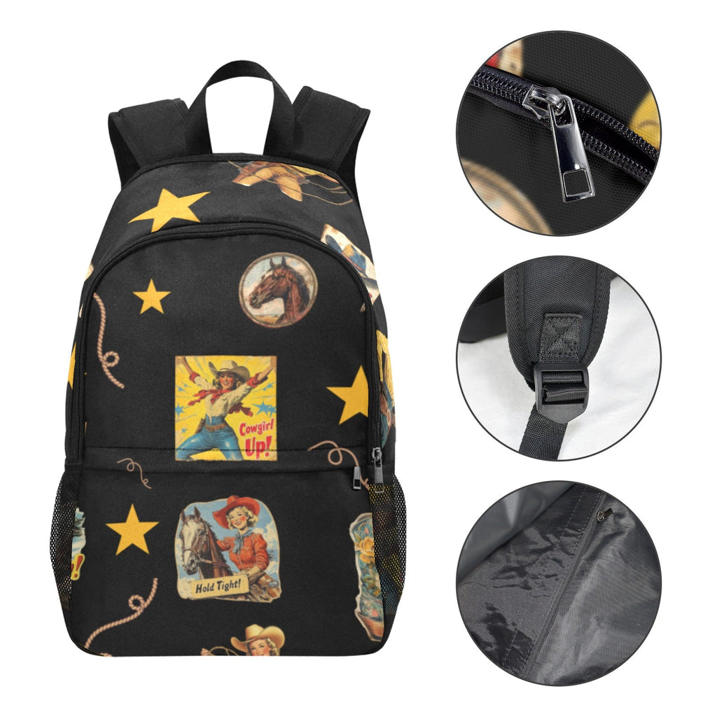 Baha Ranch Vintage Cowgirl Collage Backpack