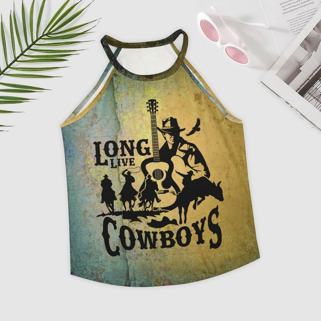 Baha Ranch Cowboys Print Women's Western Tank Top