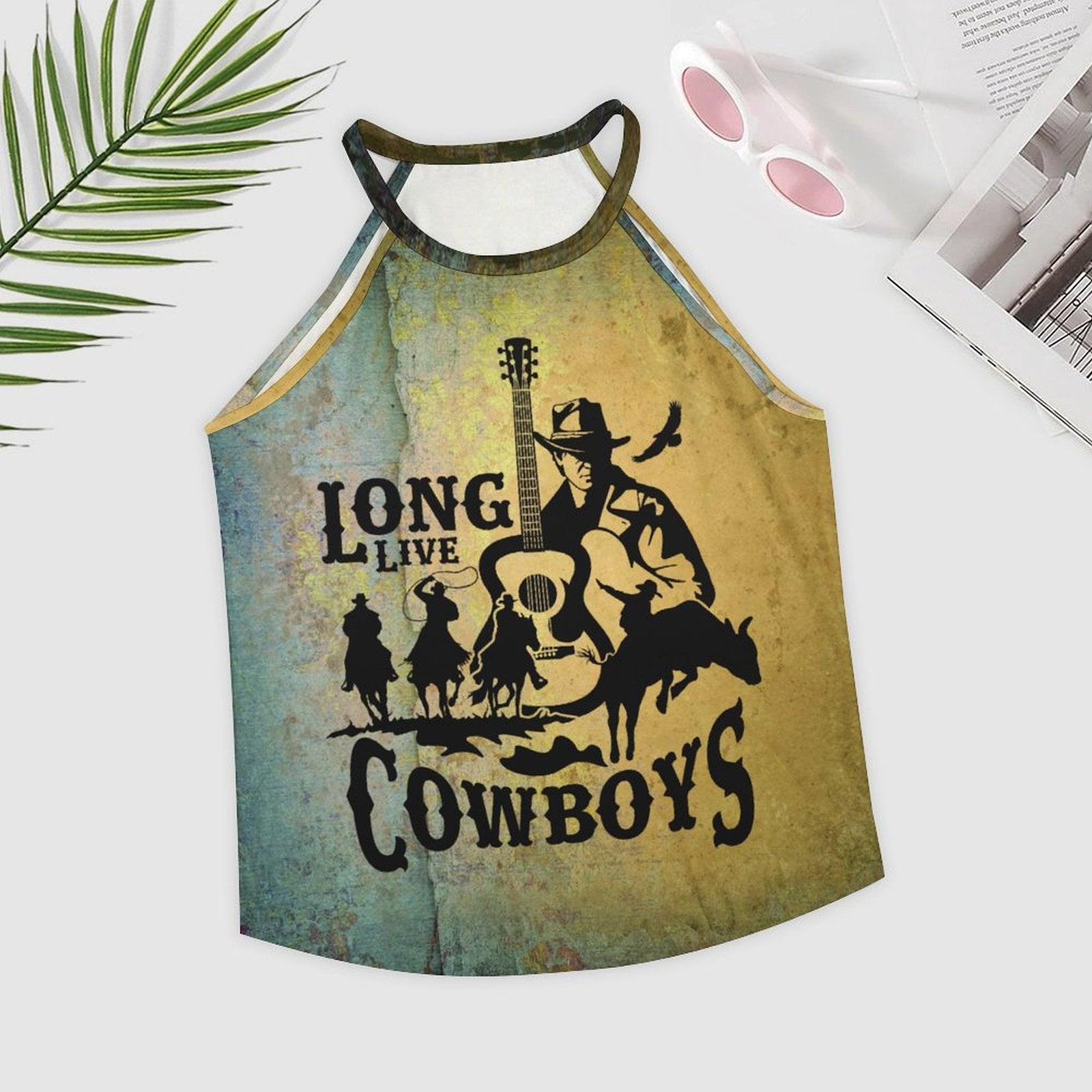 Baha Ranch Cowboys Print Women's Western Tank Top