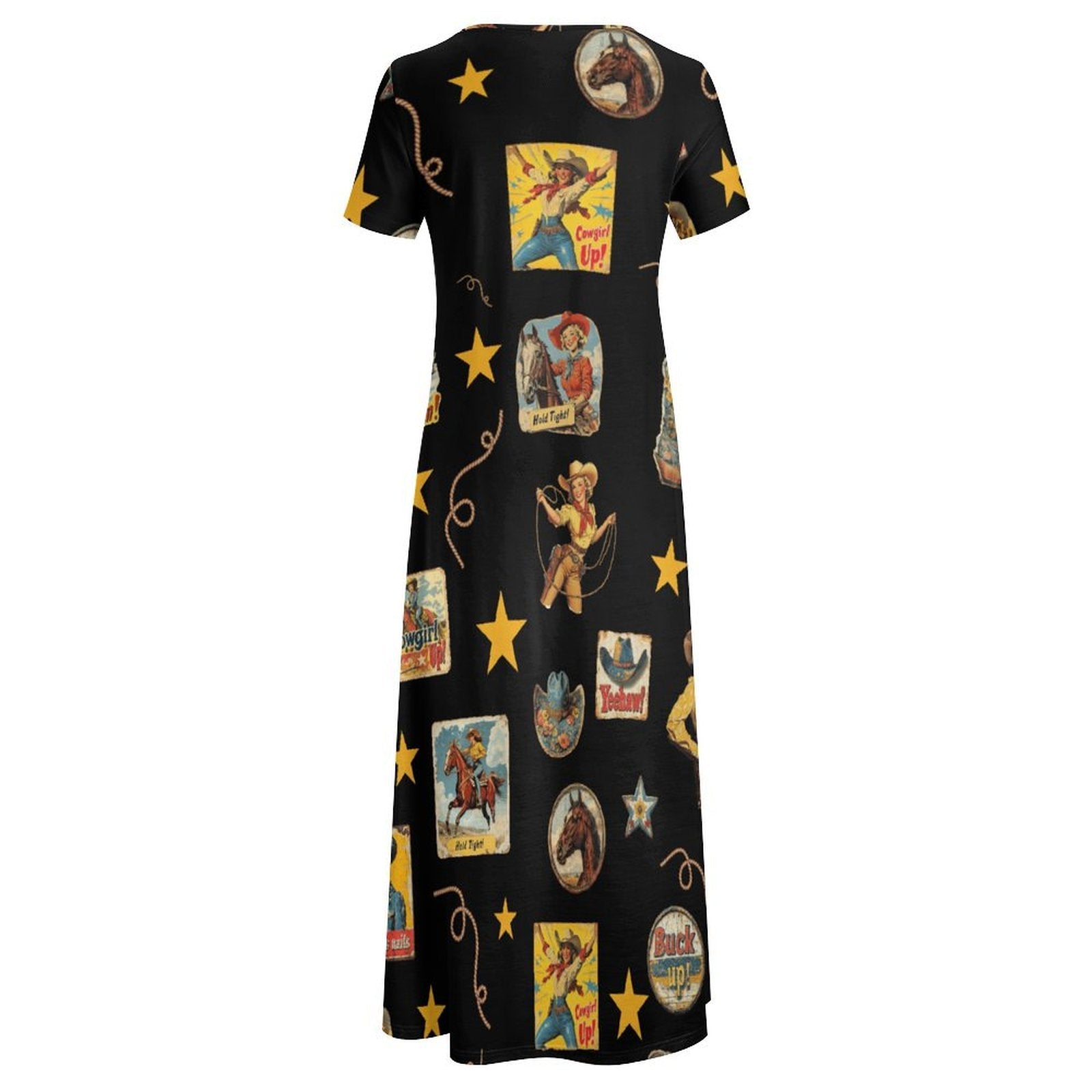 Baha Ranch Vintage Cowgirl Collage Western Dress