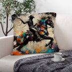 Baha Ranch Painted Cowboy Throw Pillow Case Made in America
