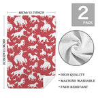 Baha Ranch Red Rodeo Cowboy Set of 2 Dish Towels Made in America