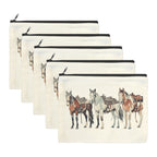 Baha Ranch Painted Ranch Horses Cosmetic Bag Pack of 5 Made in America