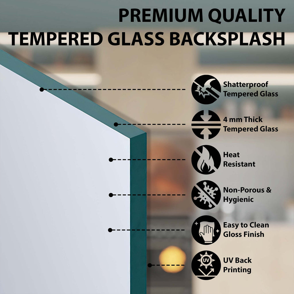 Sunny Roosters – Tempered Glass Backsplash | Farmhouse Chicken & Sunflower Backsplash