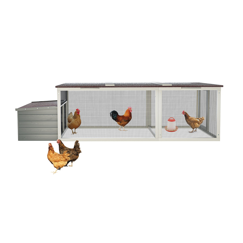 20.93ft² Large Wooden Chicken Coop Outdoor Hen House