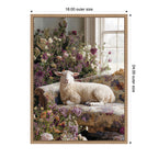 Cute Sheep in Romantic Flowers by Michael Schauer Framed Canvas Wall Art Print