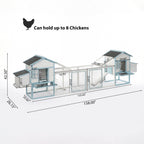 Large Wooden Chicken Coop with Double Nesting Boxes