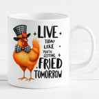 Funny Chicken Mug - Ceramic Coffee Cup With Playful Chicken Design & Humor