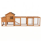 Large Chicken Coop with Nest Box and Run