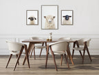 Sylvie Sheep Bangs Portrait, Animal Studio Black Nosed Sheep and Dorper Sheep Framed Canvas Art Set by Amy Petrson Art Studio