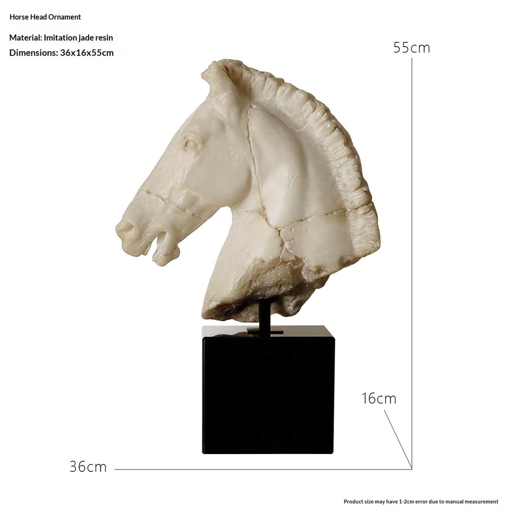 Nordic Retro Resin Craft Horse Head Sculpture Ornament