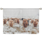 Baha Ranch Highland Cow Curtains Window Curtain 28"x40" (2-Piece) Made in America