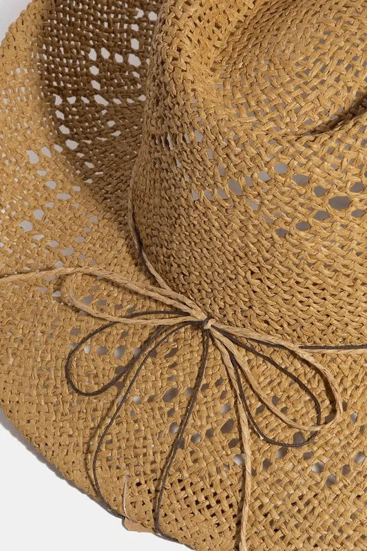Turquoise and Shell Star Beads Strap Western Straw Hat