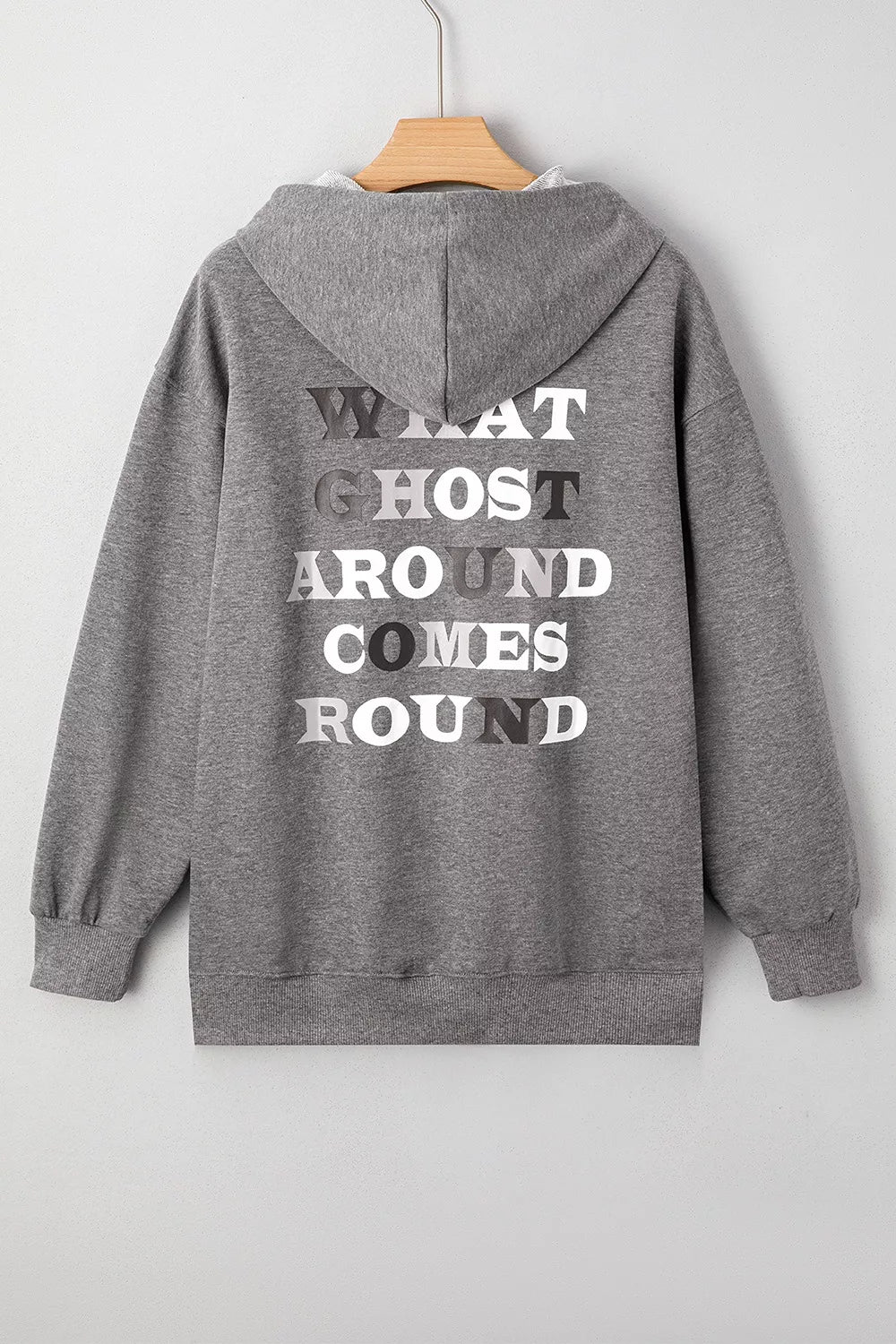 Halloween Ghost Print Mineral Wash Oversize Hoodie