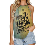 Baha Ranch Cowboys Print Women's Western Tank Top
