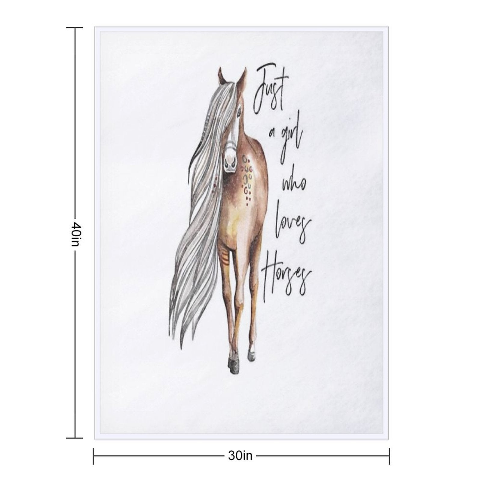Just A Girl Who Loves Horses - Horse Lover Design Throw Blanket