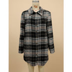 Women's Loose Casual Lapel Plaid Shirt Jacket