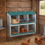 Chicken Nesting Box, 6 Room Metal Nesting Boxes for Chicken