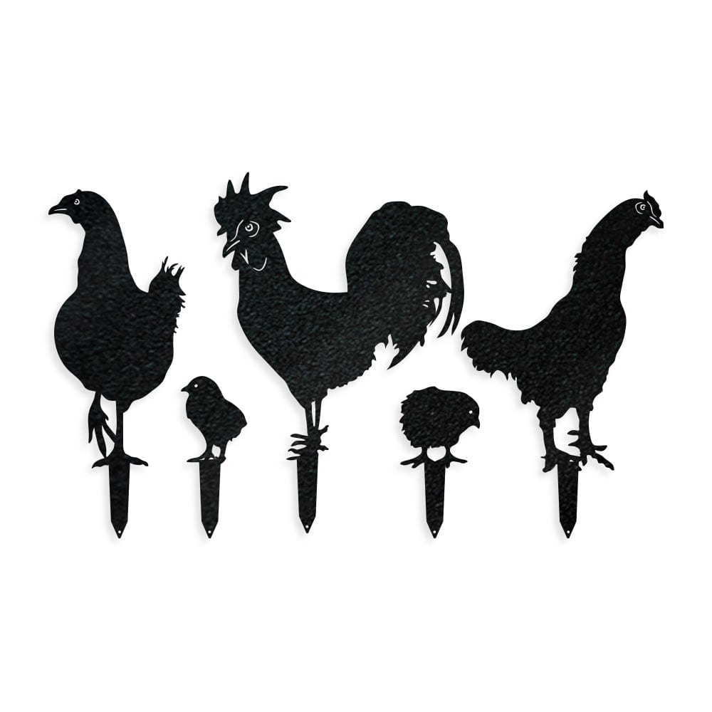 Chicken Yard Signs - 5 Metal Yard Signs
