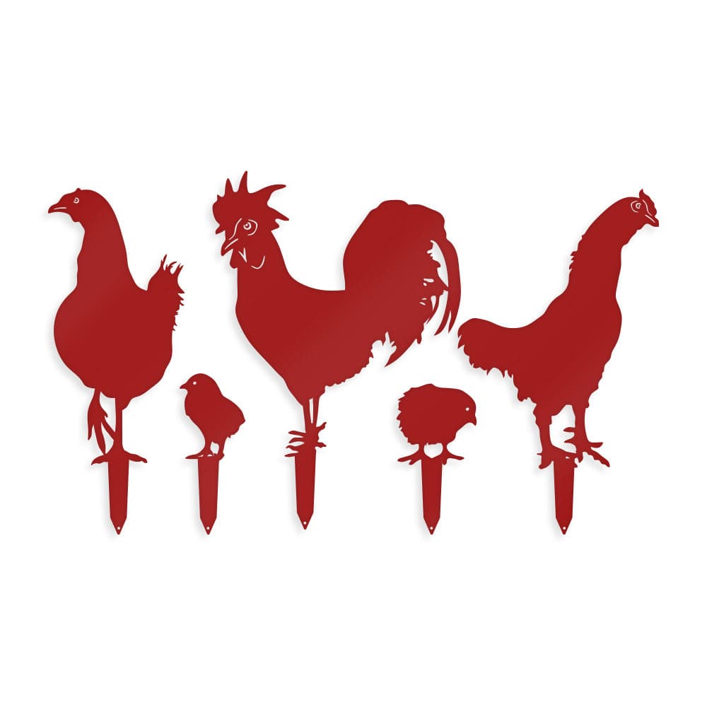 Chicken Yard Signs - 5 Metal Yard Signs