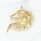 Classic Horse Brooch Suitable for Women's Neutral Wear Twelve Zodiac Animal Rhinestone Pin Can Be Used as a Necklace Badge Ideal for Casual Outings Parties Banquets and Friend Gatherings Perfect New Year Gift Elegant Jewelry