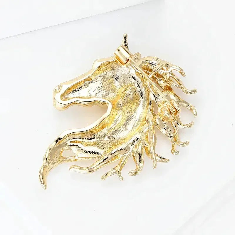 Classic Horse Brooch Suitable for Women's Neutral Wear Twelve Zodiac Animal Rhinestone Pin Can Be Used as a Necklace Badge Ideal for Casual Outings Parties Banquets and Friend Gatherings Perfect New Year Gift Elegant Jewelry