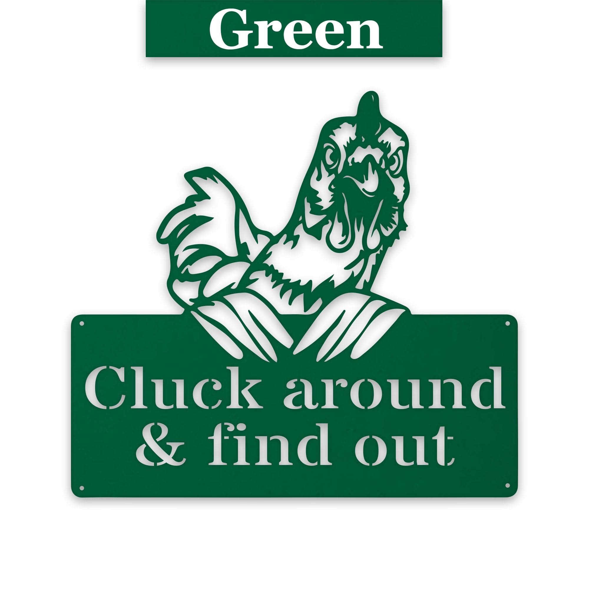 Cluck Around and Find Out Chicken Sign - Funny Metal Chicken Wall Art | Rustic Farmhouse Decor