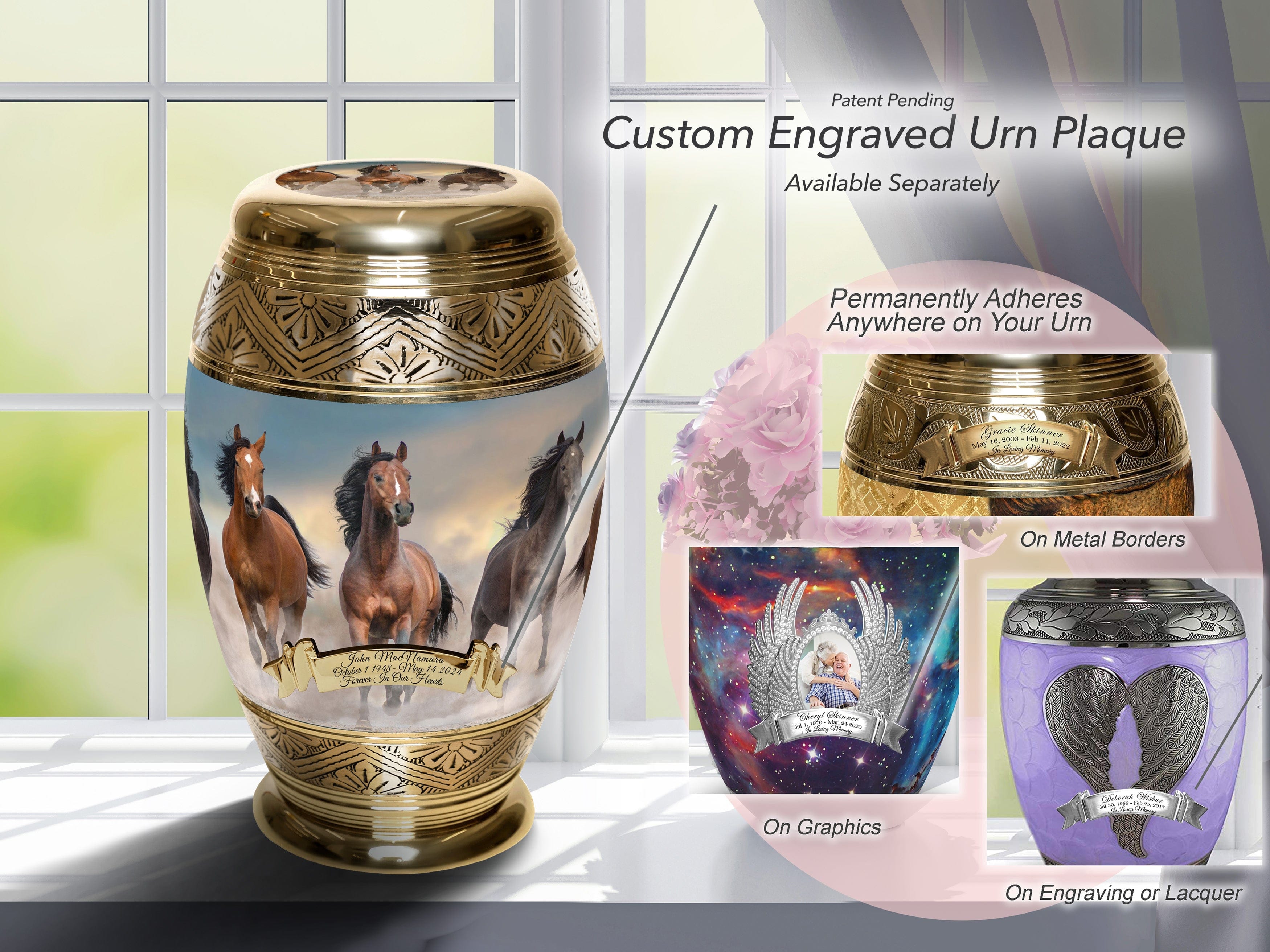 Wild Horse Cremation Urns for Human Ashes - Large Adult Funeral Urn