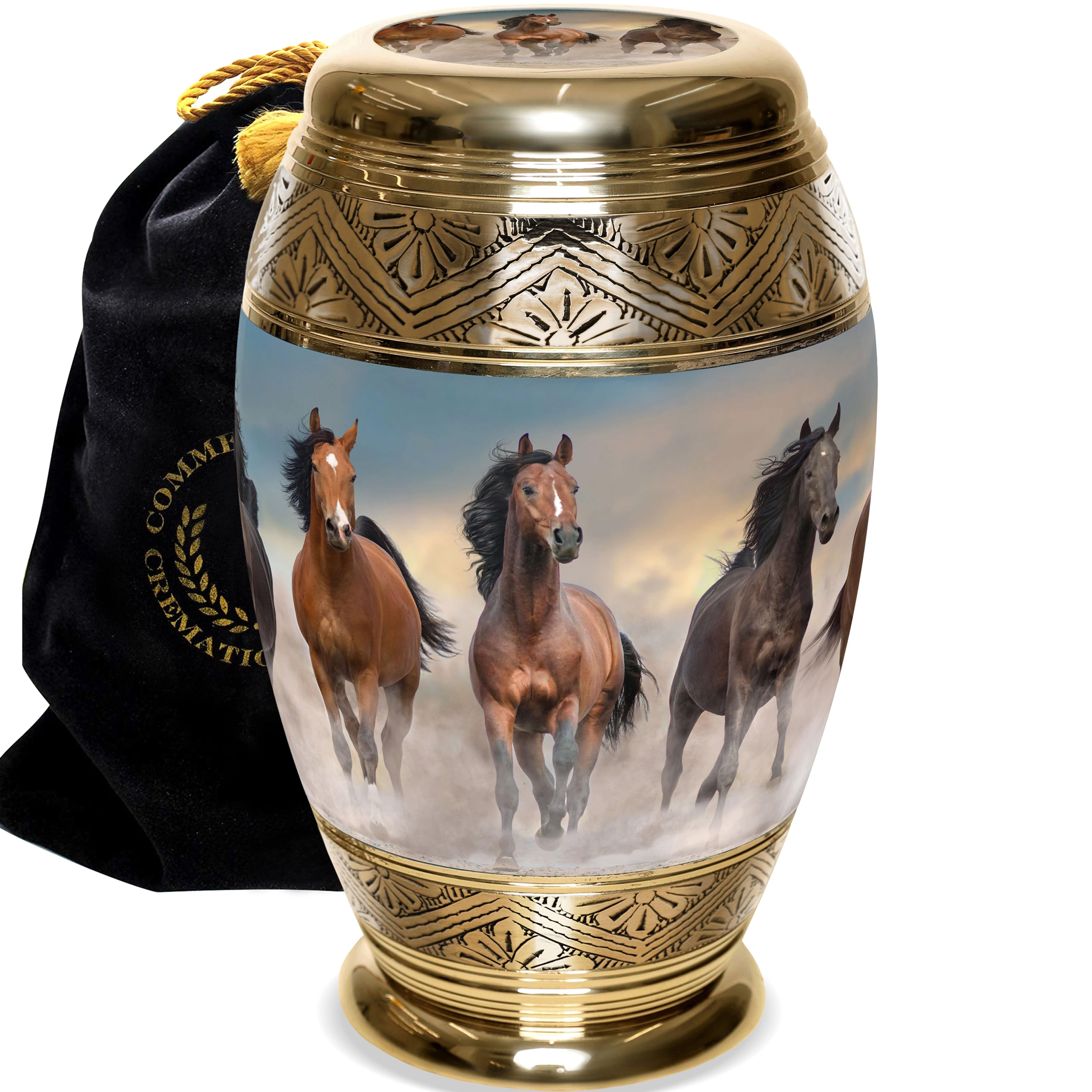Wild Horse Cremation Urns for Human Ashes - Large Adult Funeral Urn