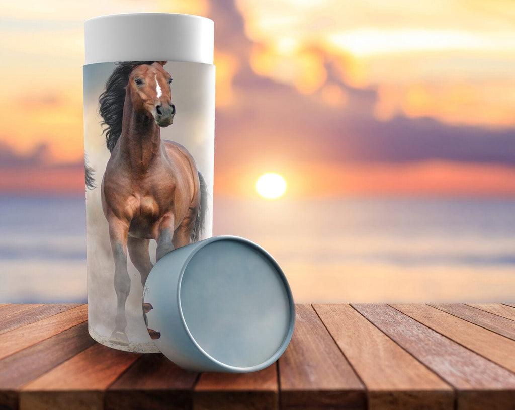 Wild Horses Biodegradable & Eco Friendly Burial or Scattering Urn / Tube for Ashes and Cremation Remains