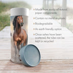 Wild Horses Biodegradable & Eco Friendly Burial or Scattering Urn / Tube for Ashes and Cremation Remains