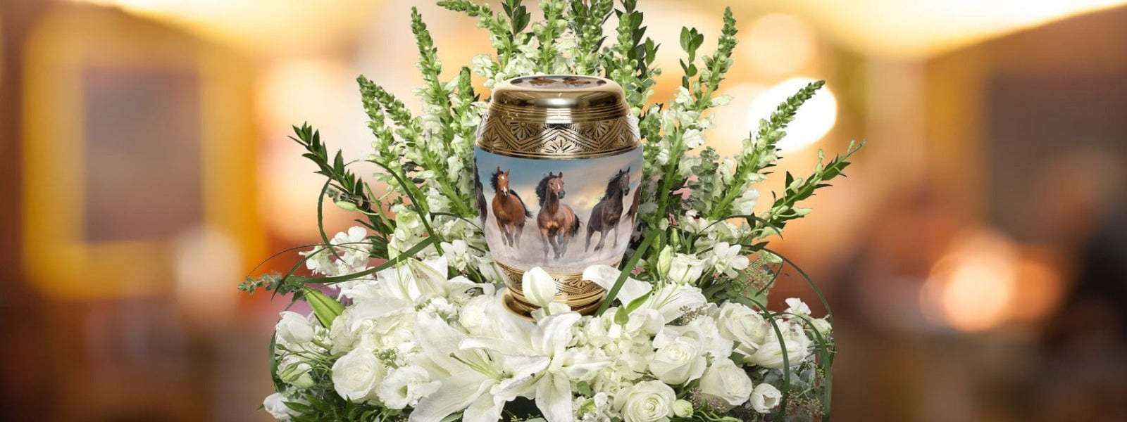 Wild Horse Cremation Urns for Human Ashes - Large Adult Funeral Urn