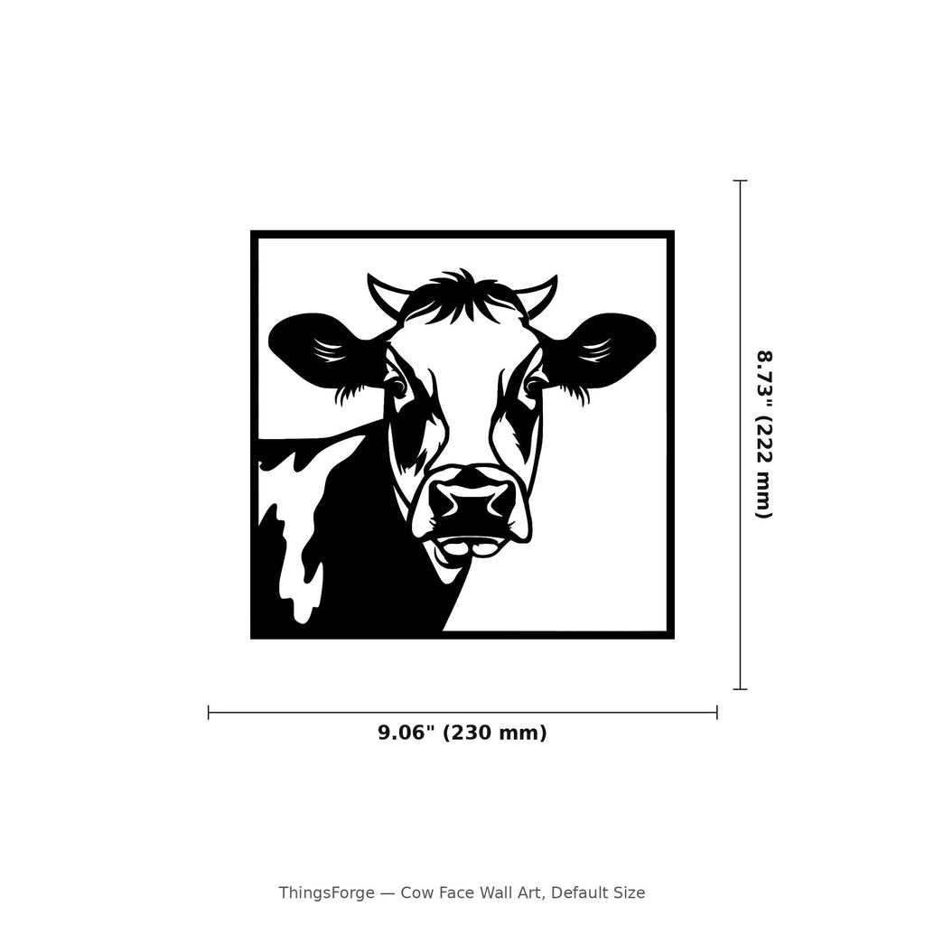 Cow Face Wall Art — Modern Farmhouse Cattle Silhouette