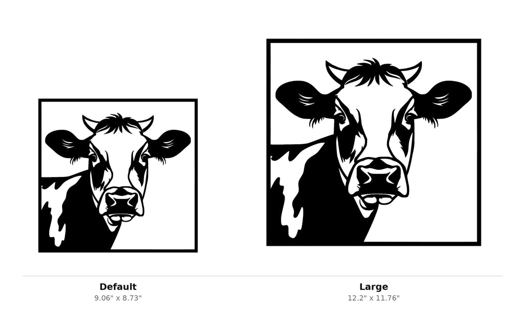 Cow Face Wall Art — Modern Farmhouse Cattle Silhouette