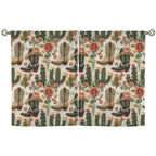 Baha Ranch Cactus and Boots Curtains 28"x40" (2-Piece) Made in America