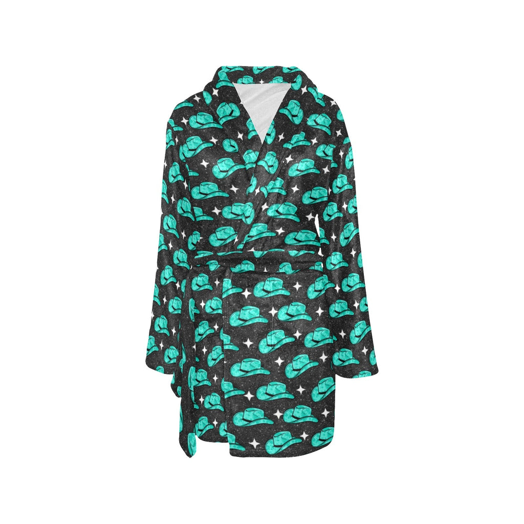 Baha Ranch Turquoise Cowgirl Hat Women's Western Bath Robe