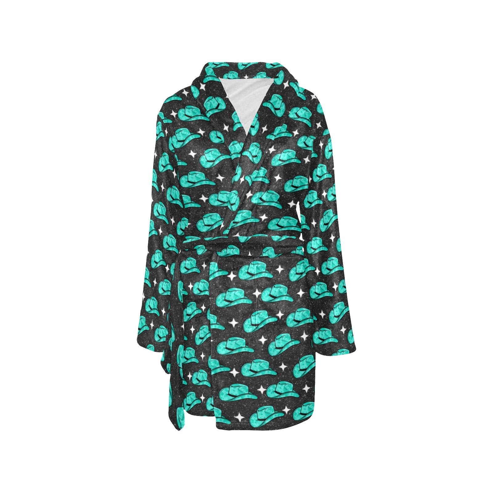 Baha Ranch Turquoise Cowgirl Hat Women's Western Bath Robe