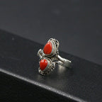 Nepal Handmade Jewelry Open Organic Xizang Style Personalized Creative Retro Ethnic Style Ring For Women