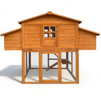 Chicken House for Outdoor with Two Nesting Boxes, Leakproof Pull-On Tray, and UV-Resistant Roof Panel