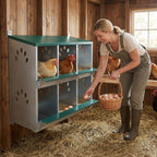 Chicken Nesting Box, 6 Room Metal Nesting Boxes for Chicken
