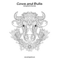 Cows and Bulls Coloring Book for Grown-Ups 1 - Paperback