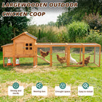 Large Chicken Coop with Nest Box and Run