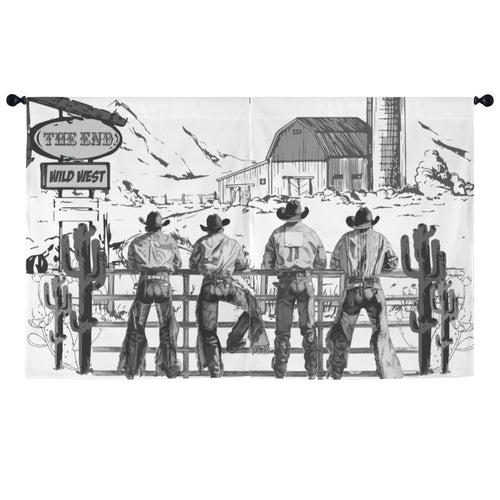 Baha Ranch Cowboy Ranch Window Curtain 52"x63" Made in America
