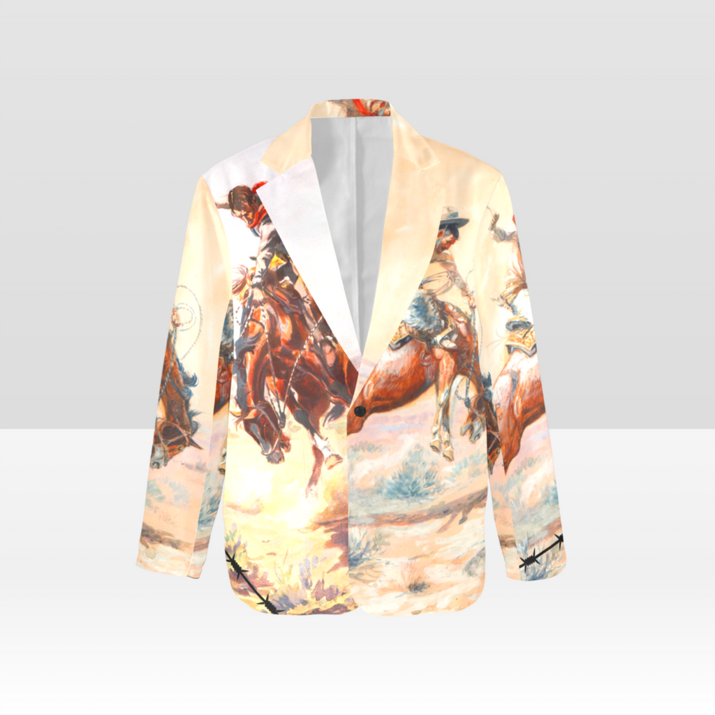 Baha Ranch Yeehaw Cowboy Vintage Western Retro Blazer